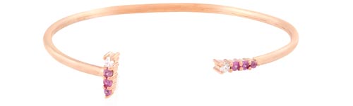 18 K Rose gold with diamonds and pink sapphire Butterflies bangle from Dubai-based jewelry designer Lana Al Kamal